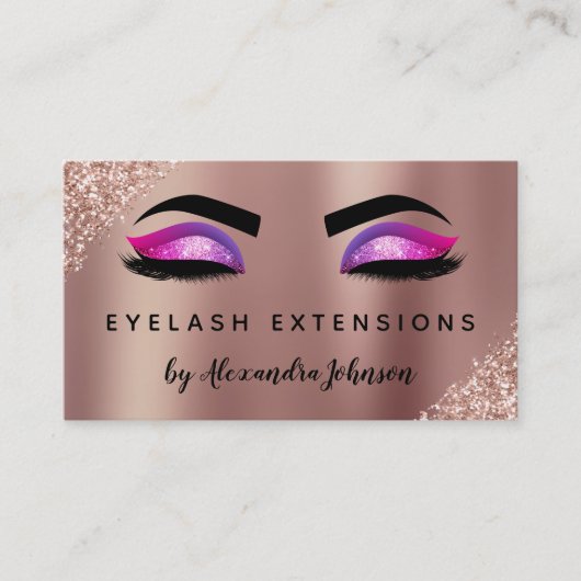 Carte De Visite Extensions rose Gold Silver Parties scintillant Ey (Devant)
