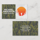 Carte De Visite Extérieur | Logo Hiker | Forêt (Devant / Derrière)