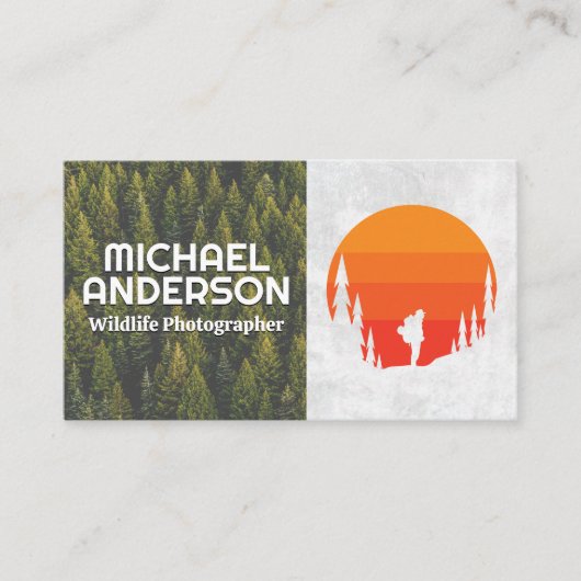 Carte De Visite Extérieur | Logo Hiker | Forêt (Devant)