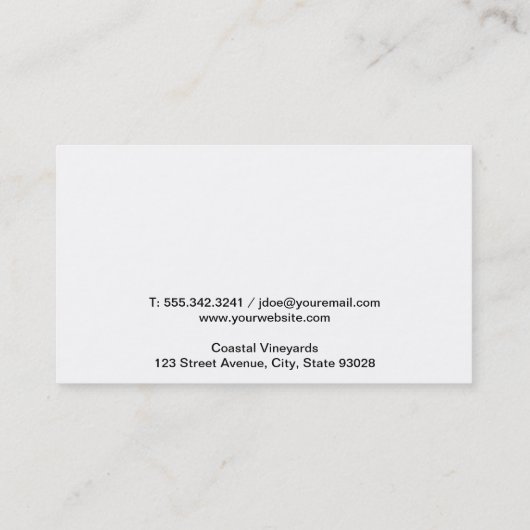 Carte De Visite Extérieur | Vin | Découpe en bois | Vignoble (Dos)