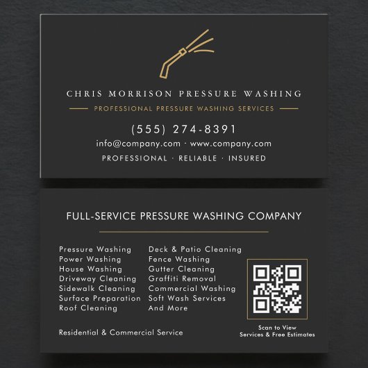 Carte De Visite Exterior Cleaning Power Washing QR Code