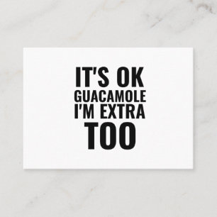 Carte De Visite Extra guacamole drôle avocat vegan