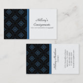 Carte de visite Extravagance moderne, Bleu (Devant / Derrière)