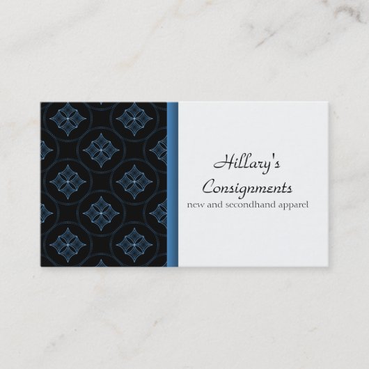Carte de visite Extravagance moderne, Bleu (Devant)