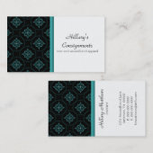 Carte de visite Extravagance moderne, Turquoise (Devant / Derrière)