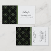 Carte de visite Extravagance moderne, Vert (Devant / Derrière)