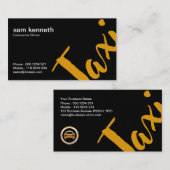 Carte De Visite Extravagant Black Simple Bold Professional Taxi (Devant / Derrière)