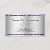 Carte De Visite Eye Catching Argent Gradient Parties scintillant É (Dos)