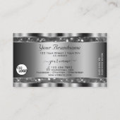 Carte De Visite Eye Catching Argent Parties scintillant Étincelle  (Dos)