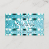 Carte De Visite Eye Catching Parties scintillant Turquoise Étoiles (Devant)