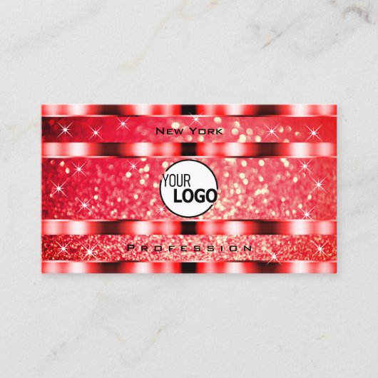 Carte De Visite Eye Catching Ruby Red Parties scintillant Étincell (Devant)