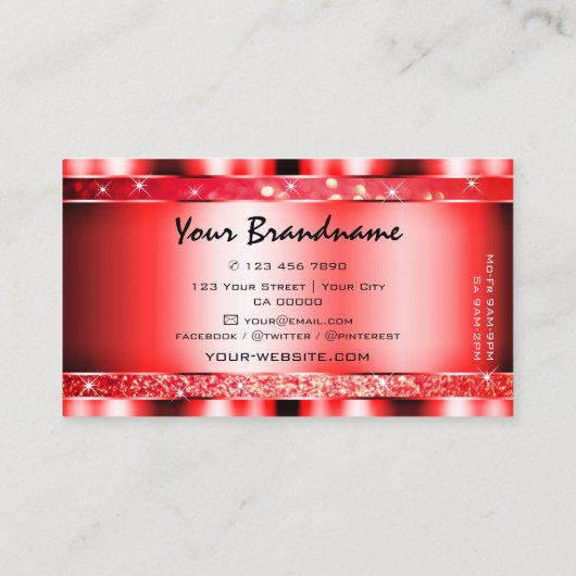 Carte De Visite Eye Catching Ruby Red Parties scintillant Étoiles  (Dos)