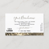 Carte De Visite Eye Catching White Gold Sparkling Parties scintill (Dos)