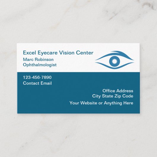 Carte De Visite Eye Doctor Ophthalmologist Vision (Devant)