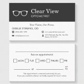 Carte De Visite Eye Doctor & Vision Care Appointment Reminder