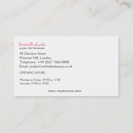 Carte De Visite Eye Sketch Mascara Lash Extension (Dos)