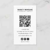 Carte De Visite Eyebrow Artist Calligraphie Script Photo Collage (Dos)