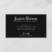 Carte De Visite Eyebrow lashes chic argent nom parties scintillant (Dos)