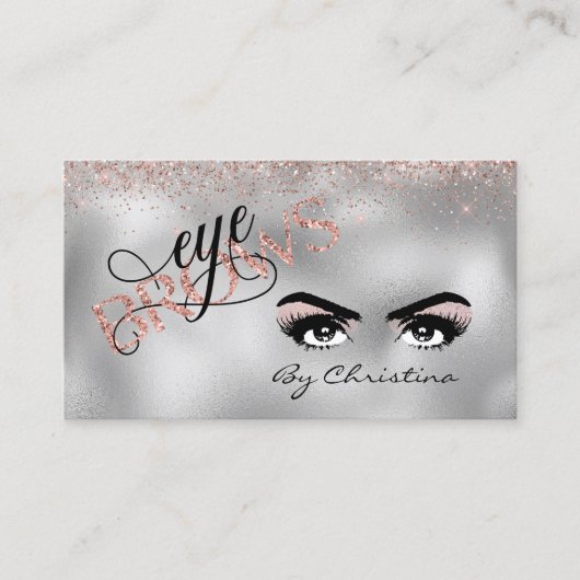 Carte De Visite Eyebrow manuscrit Rose Gold Threading Waxing (Devant)