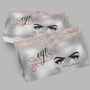 Carte De Visite Eyebrow manuscrit Rose Gold Threading Waxing
