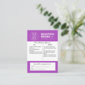 Carte De Visite Eyebrow Microblading Aftercare Quoi attendre Appt (Debout devant)