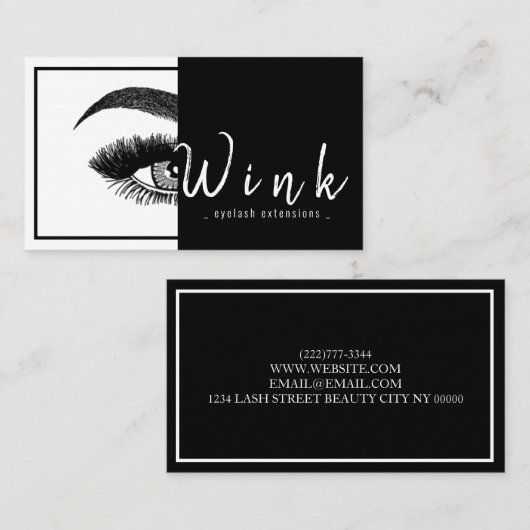 Carte De Visite Eyebrows & Eyelashes Studio Salon (Devant / Derrière)