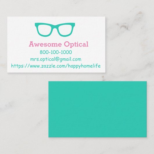 Carte de visite EYEGLASS (Devant / Derrière)