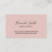 Carte De Visite Eyelash Artiste maquillage Moderne Blush Rose Gold (Dos)