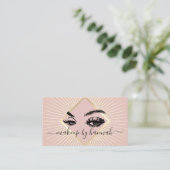 Carte De Visite Eyelash Artiste maquillage Moderne Blush Rose Gold (Debout devant)