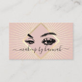 Carte De Visite Eyelash Artiste maquillage Moderne Blush Rose Gold (Devant)