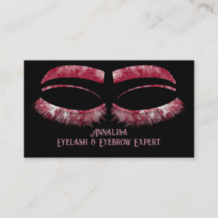 Carte De Visite Eyelash & Beauté de l'aquarelle de luxe, rose roug
