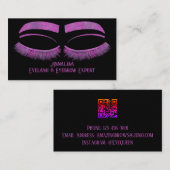 Carte De Visite Eyelash & Beauté de l'aquarelle de luxe, violet (Devant / Derrière)
