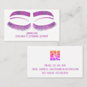 Carte De Visite Eyelash & Beauté de l'aquarelle de luxe, violet (Devant / Derrière)