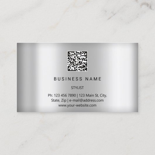 Carte De Visite Eyelash Brosses Microblade Cheveux QR CODE Logo Ar (Dos)
