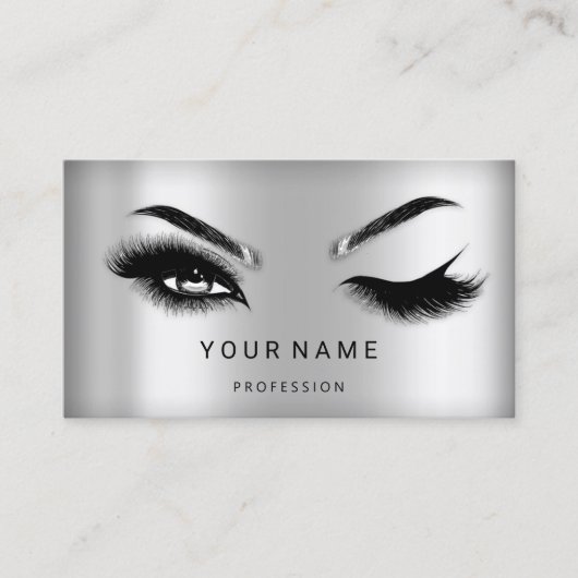 Carte De Visite Eyelash Brosses Microblade Cheveux QR CODE Logo Ar (Devant)