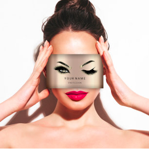 Carte De Visite Eyelash Brosses Microblade Cheveux QRCODE Logo Ros