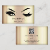 Carte De Visite Eyelash Brow Microblade Cheveux QR CODE Logo FauxG (Devant / Derrière)