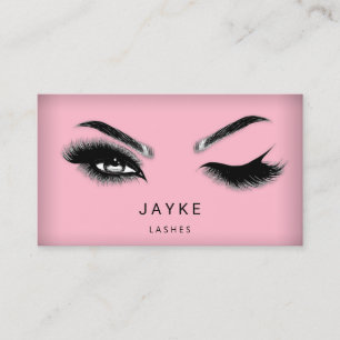 Carte De Visite Éyelash Brow Microblade QR Logo rose