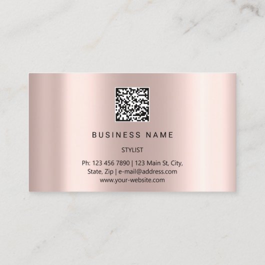 Carte De Visite Eyelash Brows Microblade. Logo CODE QR Confetti (Dos)
