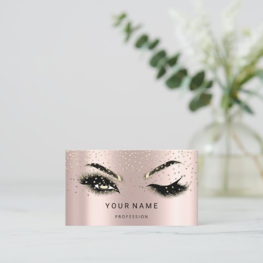 Carte De Visite Eyelash Brows Microblade. Logo CODE QR Confetti (Debout devant)