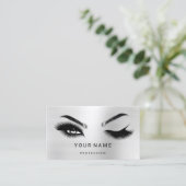 Carte De Visite Eyelash Brows Microblade. Logo CODE QR gris (Debout devant)