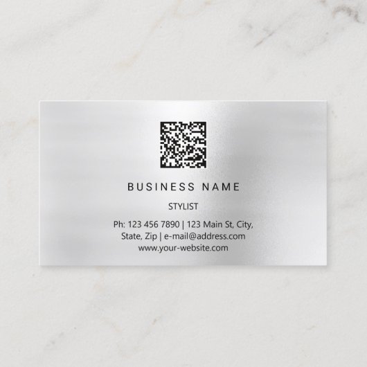 Carte De Visite Eyelash Brows Microblade. Logo CODE QR Silver (Dos)