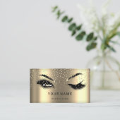 Carte De Visite Eyelash Brows Microblade. Logo QR CODE Faux Gold (Debout devant)