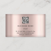 Carte De Visite Eyelash Brows Microblade QRCODE Logo Rose Poudre (Dos)