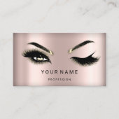 Carte De Visite Eyelash Brows Microblade QRCODE Logo Rose Poudre (Devant)