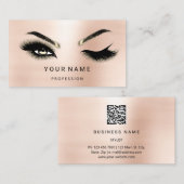 Carte De Visite Eyelash Brows Microblade. Rose du logo QR CODE (Devant / Derrière)