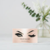 Carte De Visite Eyelash Brows Microblade. Rose du logo QR CODE (Debout devant)