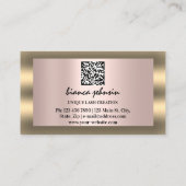 Carte De Visite Eyelash Brows Microblading QRCODE Logo Rose encadr (Dos)