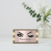 Carte De Visite Eyelash Brows Microblading QRCODE Logo Rose encadr (Debout devant)