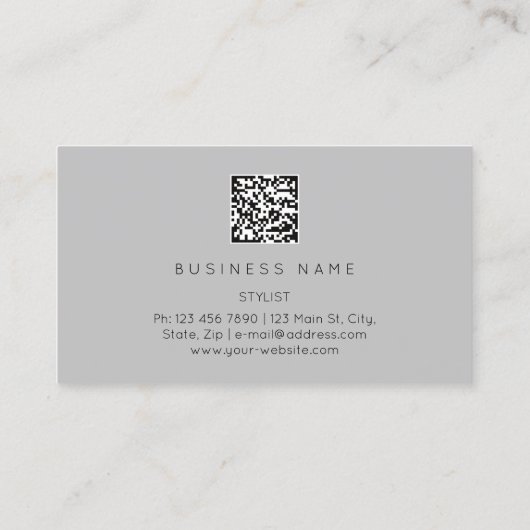 Carte De Visite Eyelash Brows Microbling QRCODE Logo Gold Grey (Dos)